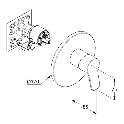 PURE & EASY UPBrauseEHM FeinbauSet mit Funktionseinheit chrom PURE & EASY UPBrauseEHM FeinbauSet mit Funktionseinheit chrom
