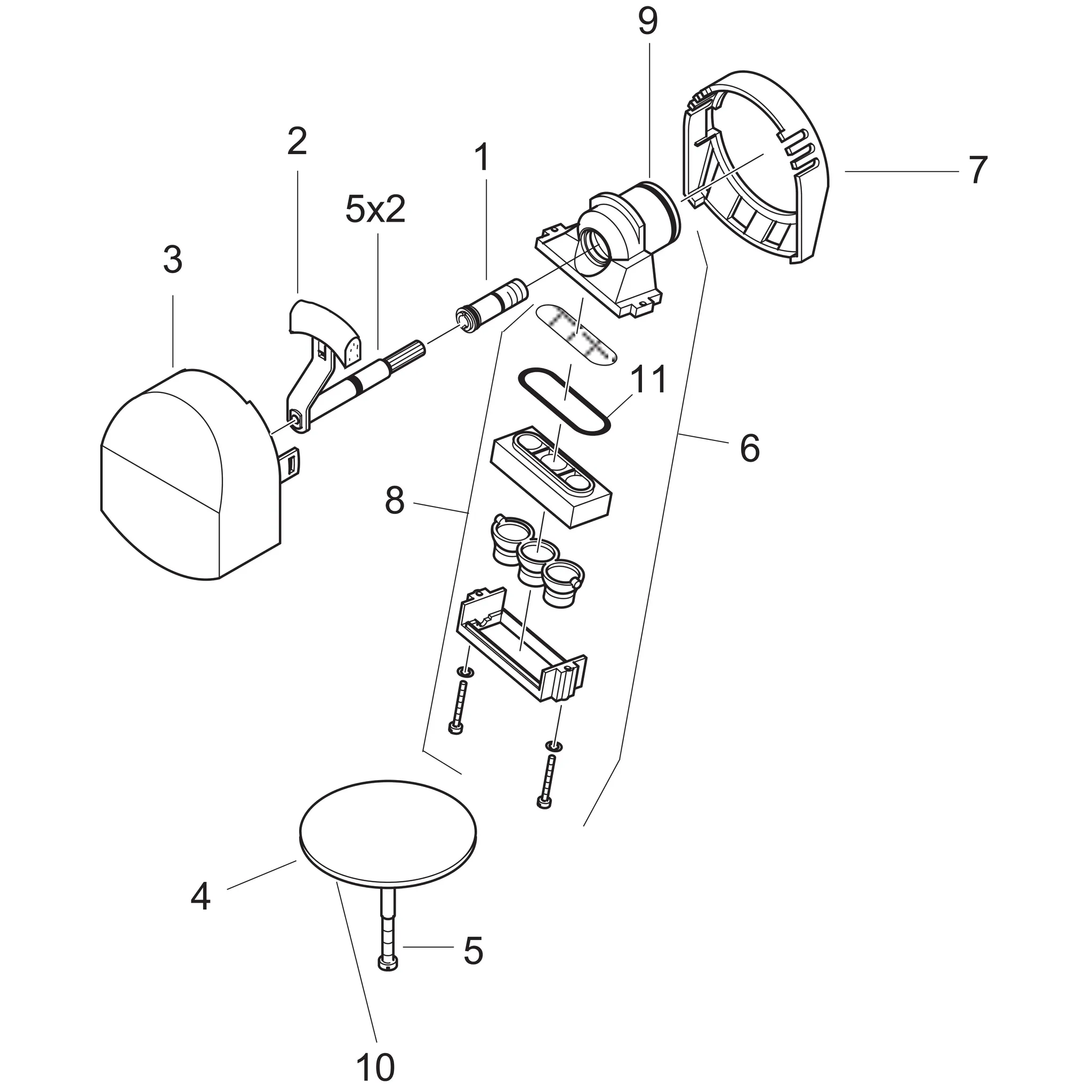 Ab-,Über und Einlaufgarnitur Exafill Plus Fertigset hohe Ausführung chrom Ab-,Über und Einlaufgarnitur Exafill Plus Fertigset hohe Ausführung chrom