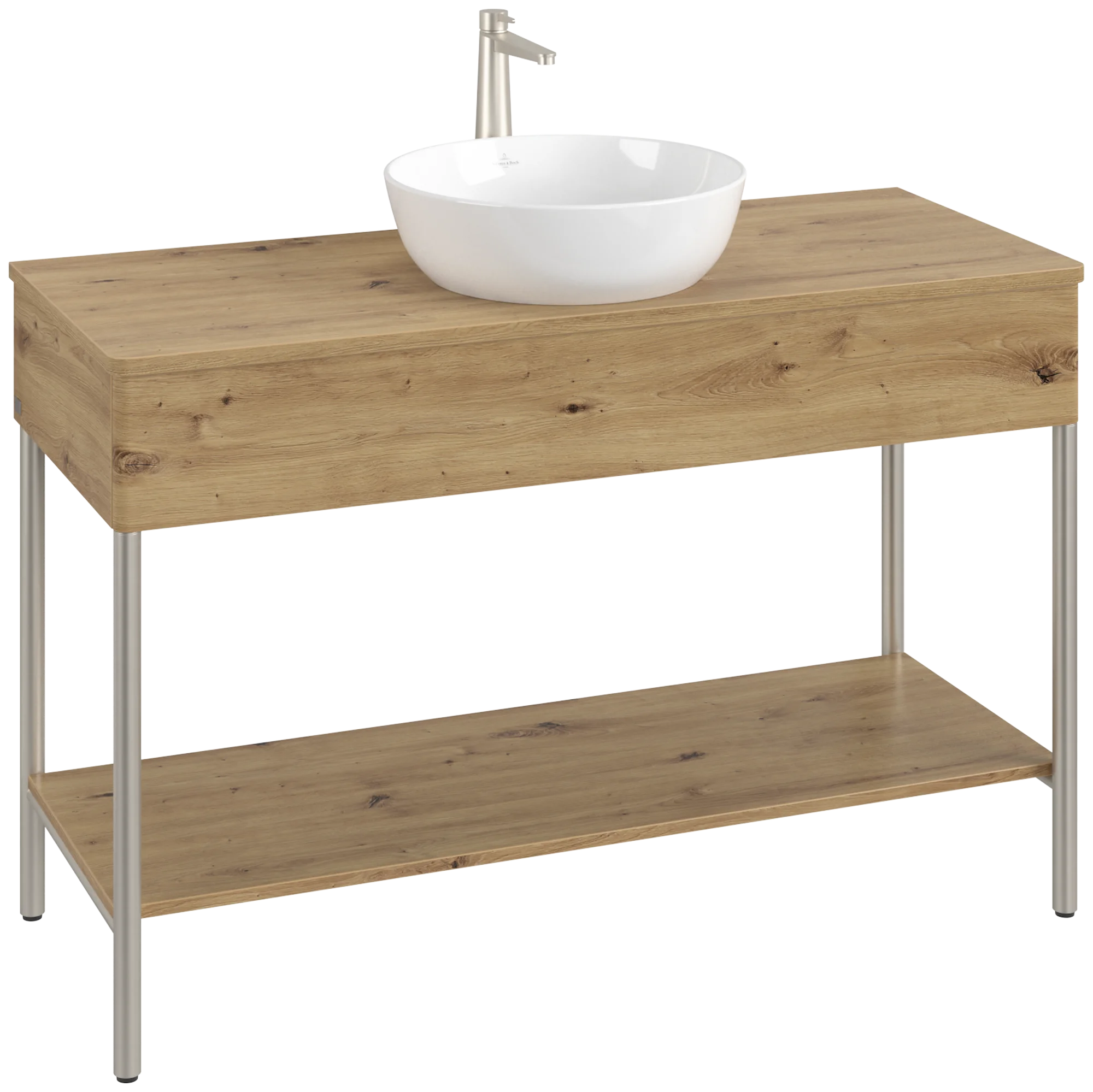 Villeroy & Boch Waschbeckenunterschrank Artis K65050TS, Eckig Oak Natural Touch, 1.200 x 782 x 500 mm, Push-to-open Funktion, mit Hahnlochbohrung