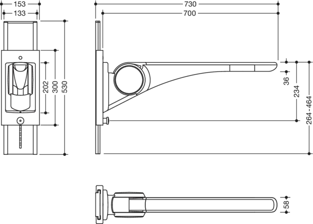 HEWI Stützklappgriff „Serie 802 LifeSystem“ HEWI Stützklappgriff „Serie 802 LifeSystem“