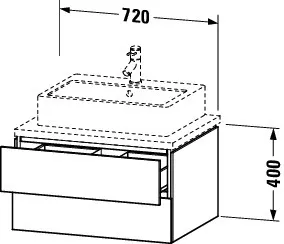Duravit Waschtischunterschrank wandhängend „L-Cube“ 72 × 40 × 54,7 cm Graphit Matt