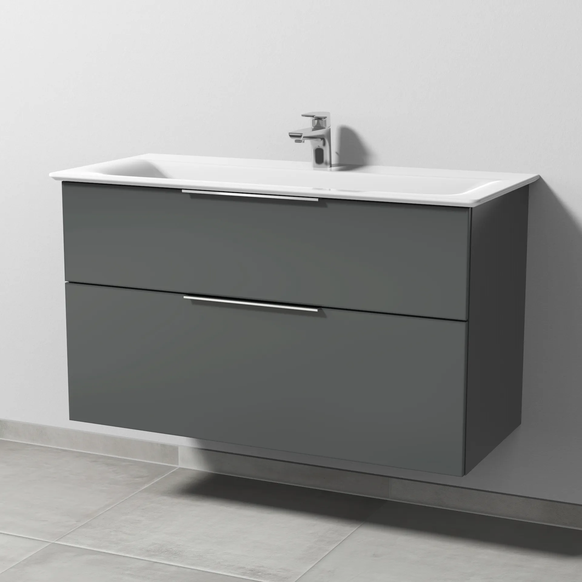 Sanipa Waschtischunterschrank „3way“ 990 × 585 × 437 mm in Anthrazit (glanz) Sanipa Waschtischunterschrank „3way“ 990 × 585 × 437 mm in Anthrazit (glanz)