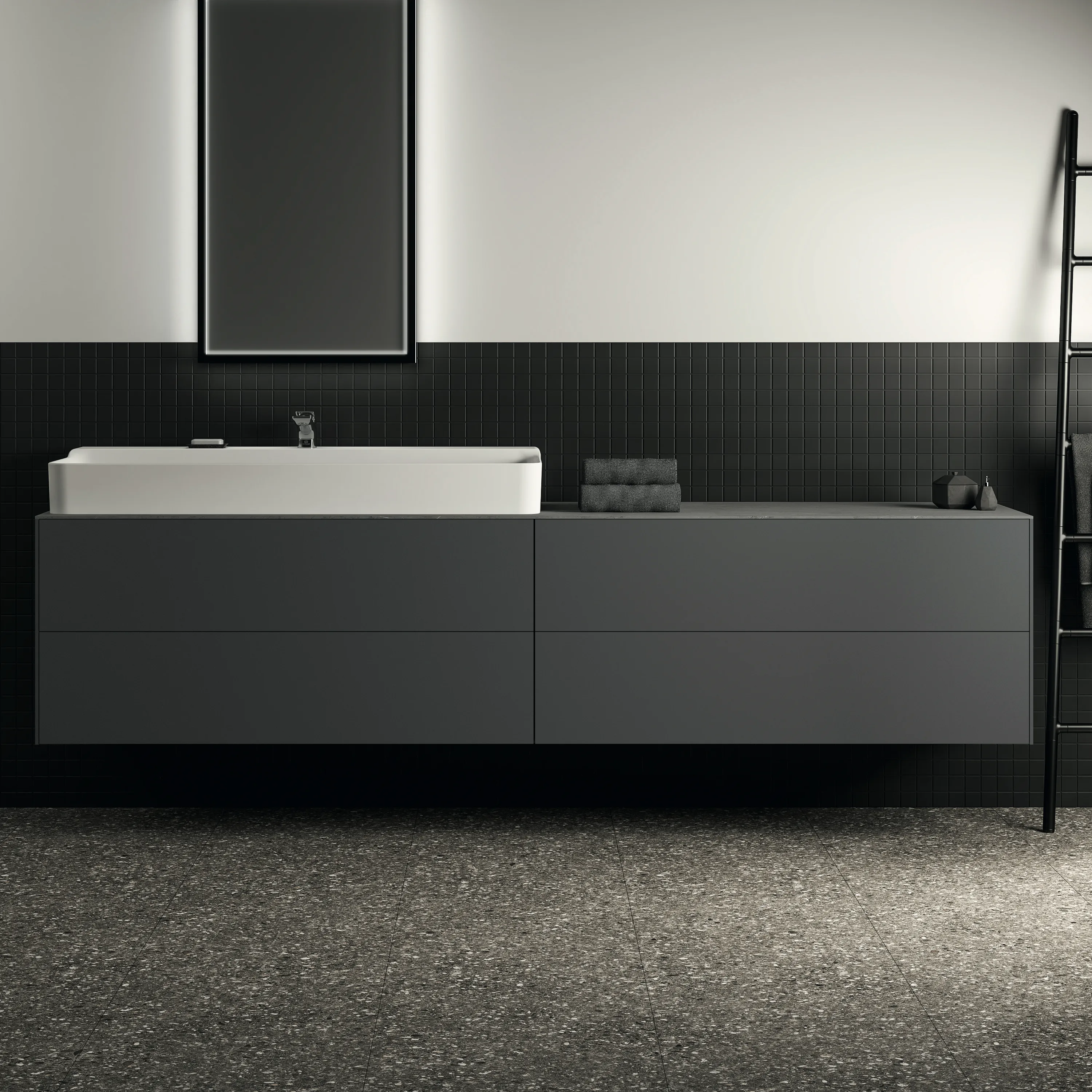 Ideal Standard Waschtischunterschrank „Conca“ 238,5 × 54 × 50,5 cm Anthrazit matt lackiert Ideal Standard Waschtischunterschrank „Conca“ 238,5 × 54 × 50,5 cm Anthrazit matt lackiert
