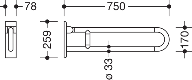 HEWI Stützklappgriff „Serie 801“