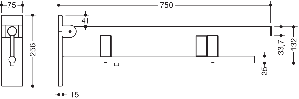 HEWI Stützklappgriff „System 900“