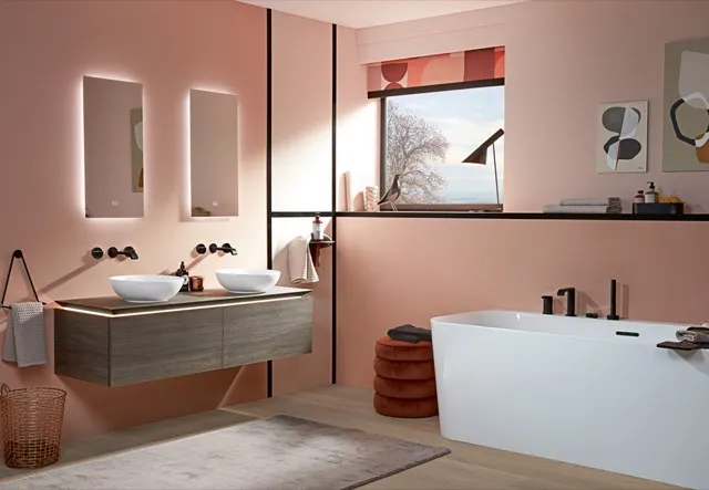 Villeroy & Boch Badewanne mit eckiger Innenform „Loop & Friends“ vorwand rechteck 180 × 80 cm, rechts in Weiß Alpin