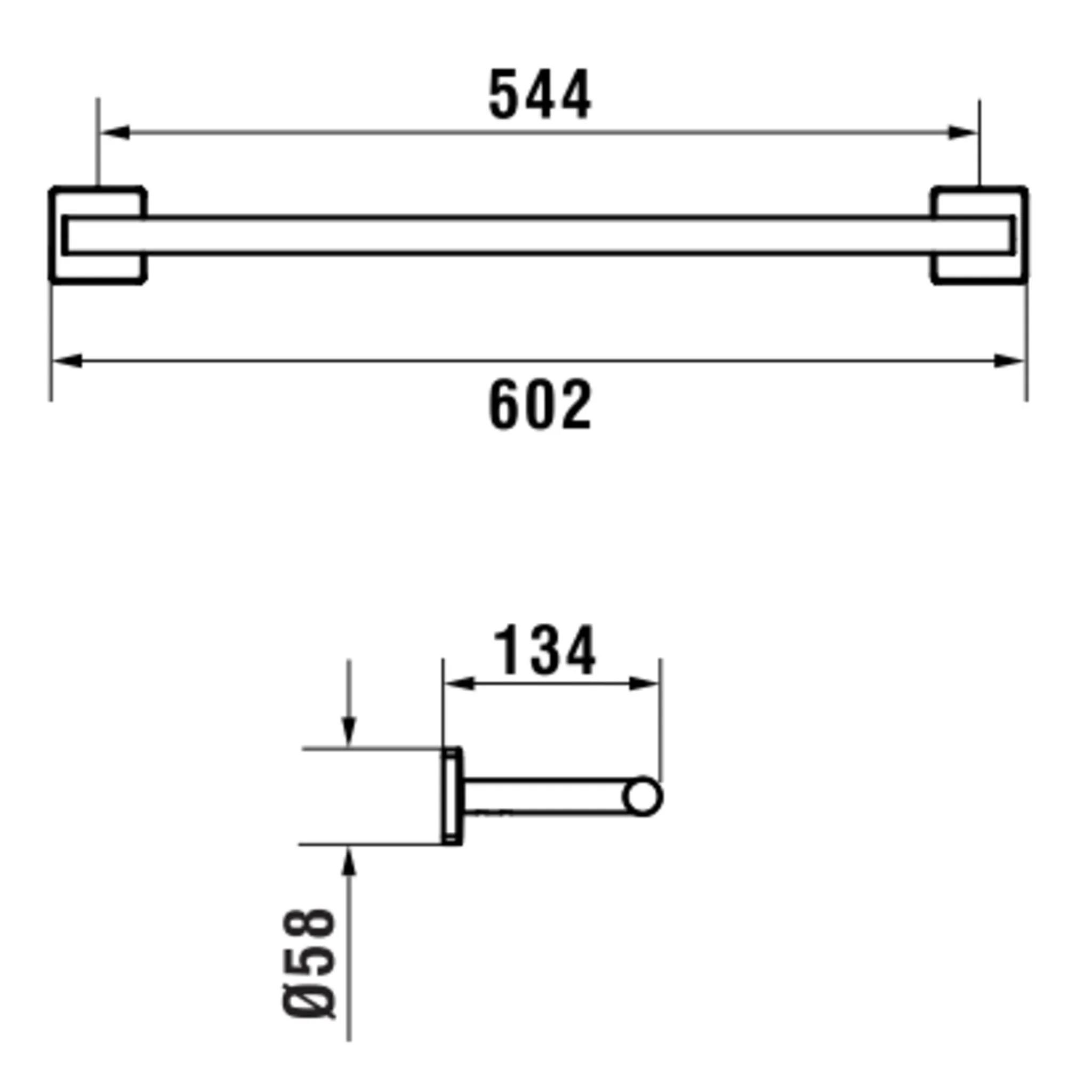 Niara S Handtuchstange 38107.2 dopp. 60 cm, titanschwarz matt Niara S Handtuchstange 38107.2 dopp. 60 cm, titanschwarz matt