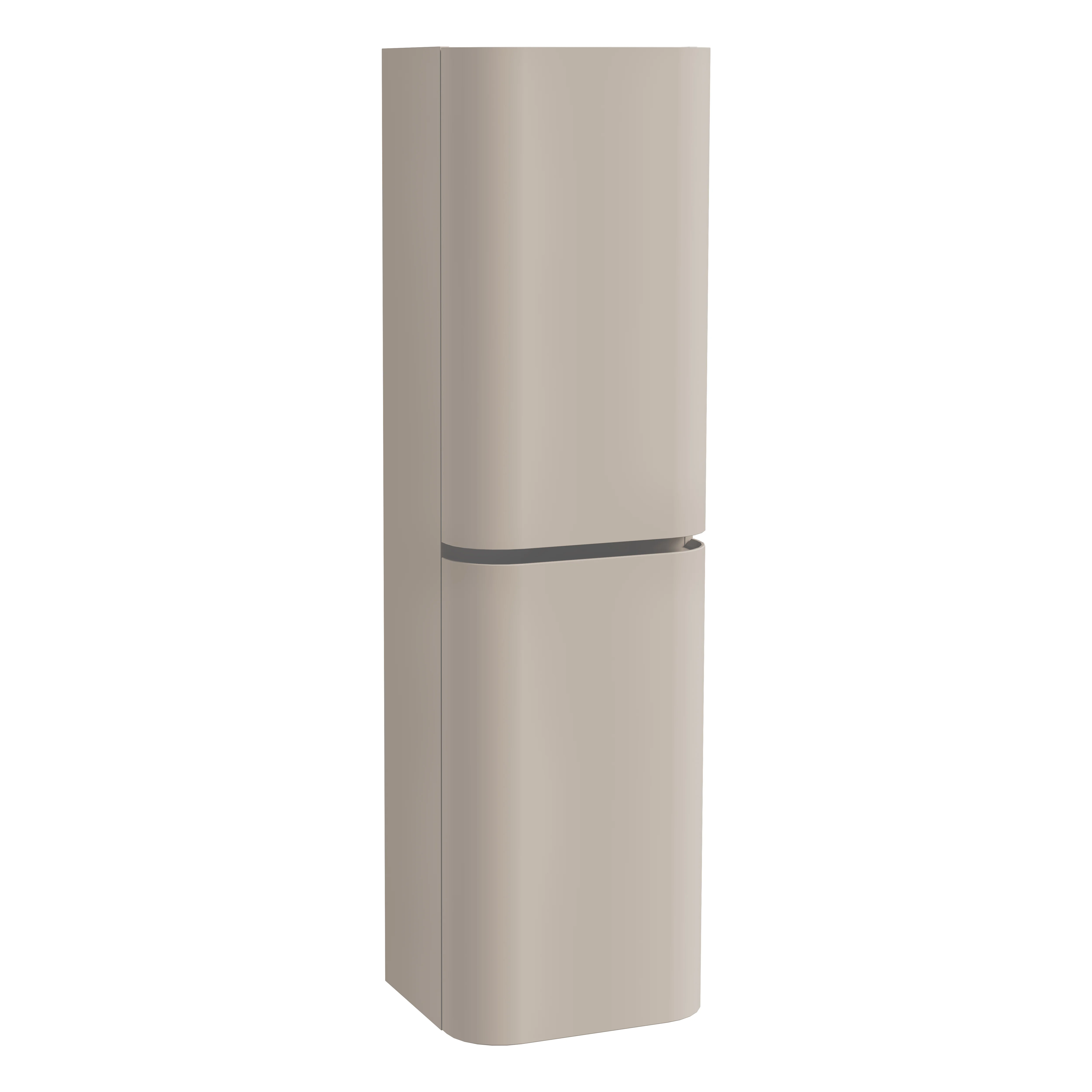 Glora Hochschrank mit 2 Türen Türanschlag rechts 45 x 39 x 160 cm (BxTxH) Wandmontage Taupe Matt