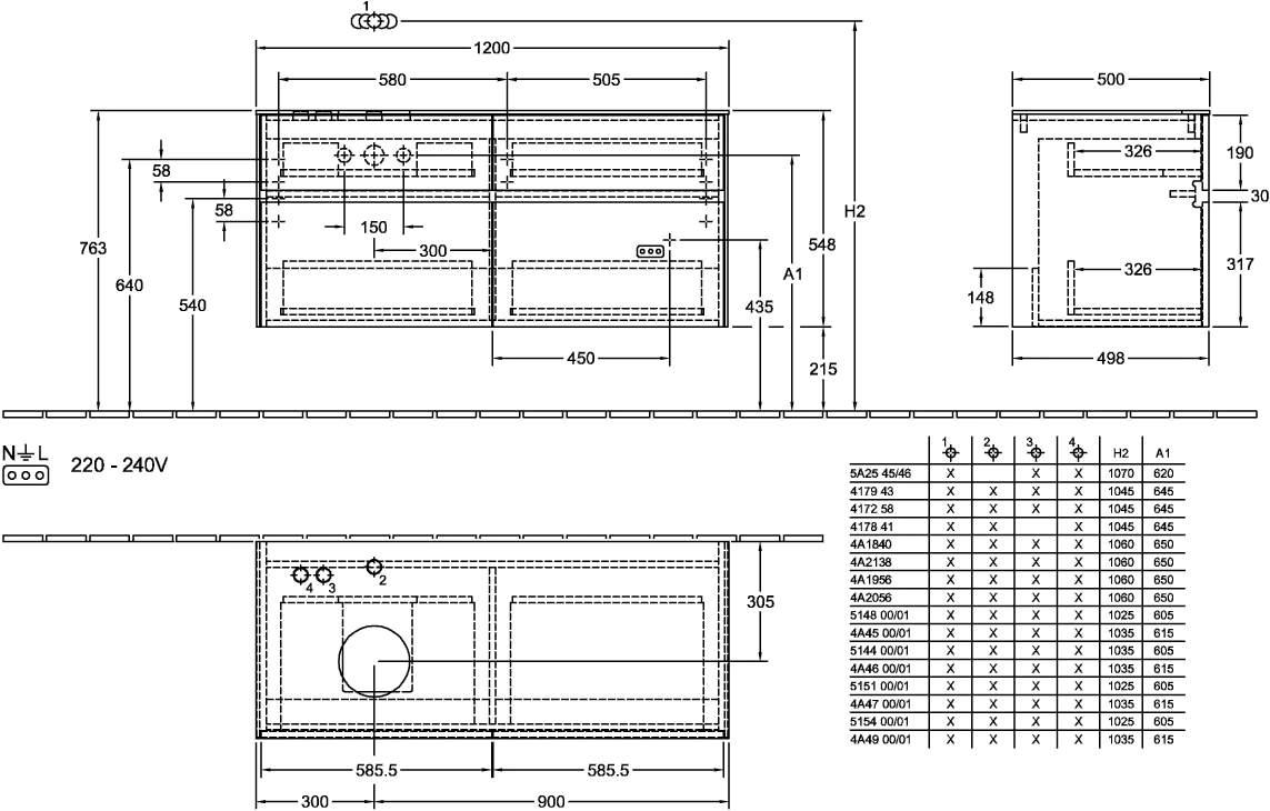 Villeroy & Boch Collaro Waschbeckenunterschrank C04200 1200x548x500mm White Matt Villeroy & Boch Collaro Waschbeckenunterschrank C04200 1200x548x500mm White Matt