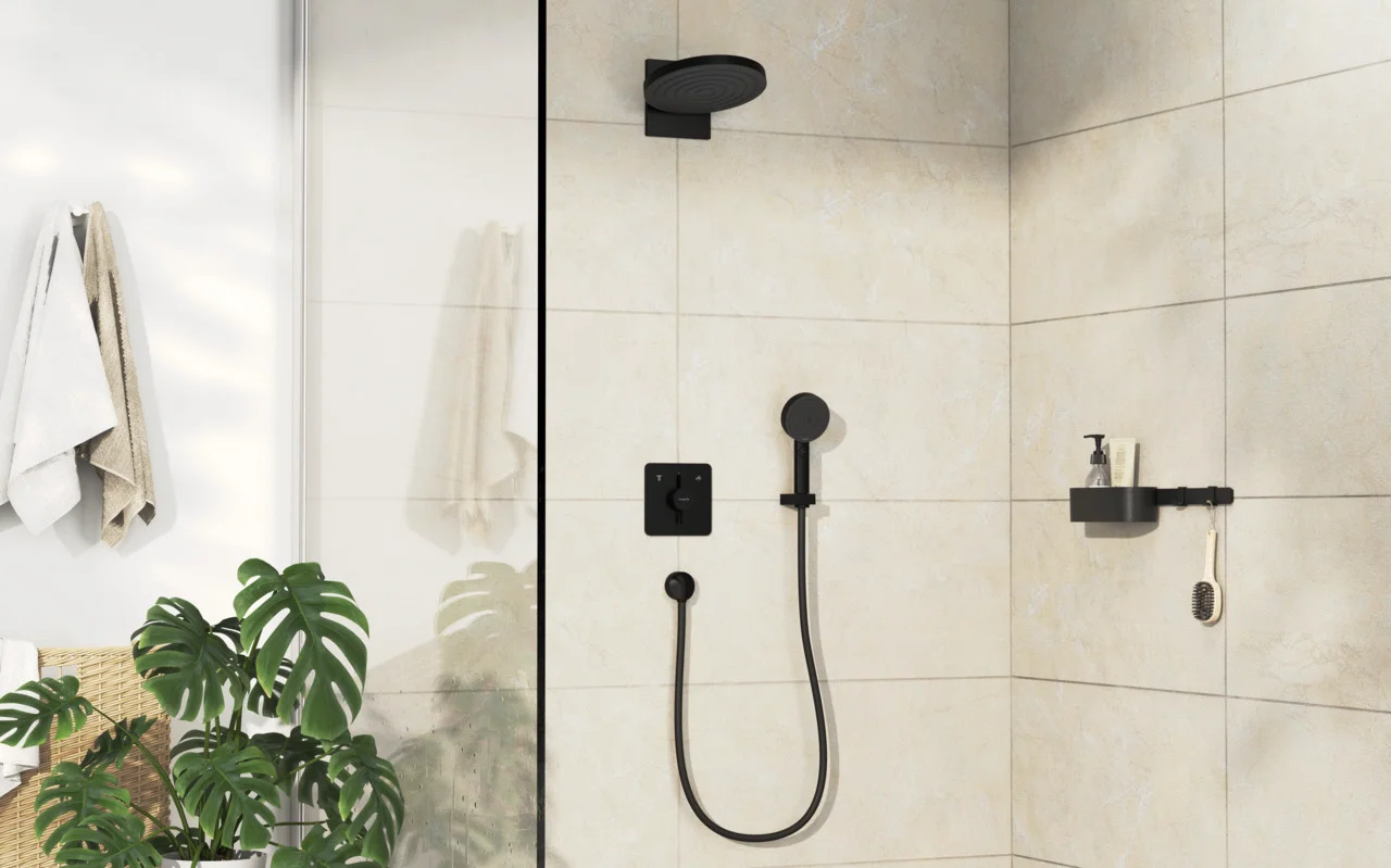 Hansgrohe DuoTurn Q Mischer Unterputz, mattschwarz, 2 Verbraucher, maximale Durchflussmenge 29,5 l/min bei 3 bar, Keramikmischsystem, flache Rosette für mehr Platz in der Dusche Hansgrohe DuoTurn Q Mischer Unterputz, mattschwarz, 2 Verbraucher, maximale Durchflussmenge 29,5 l/min bei 3 bar, Keramikmischsystem, flache Rosette für mehr Platz in der Dusche