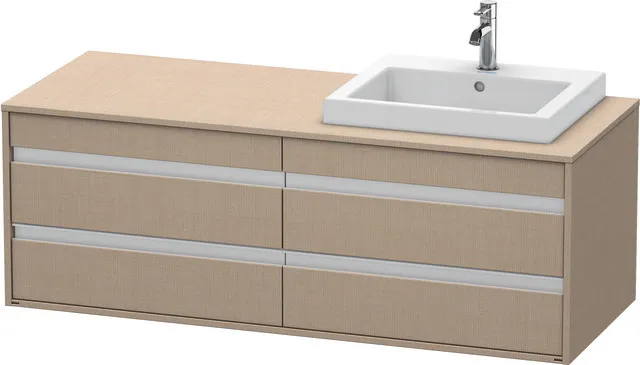 Duravit Waschtischunterschrank wandhängend „Ketho“ 140 × 49,6 × 55 cm Leinen