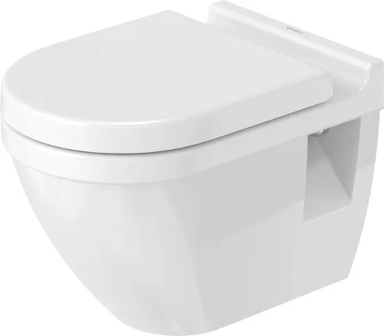 Duravit Wand-Tiefspül-WC inkl. WC-Sitz „Starck 3“ 37 × 54 × 40,5 cm, Befestigung sichtbar