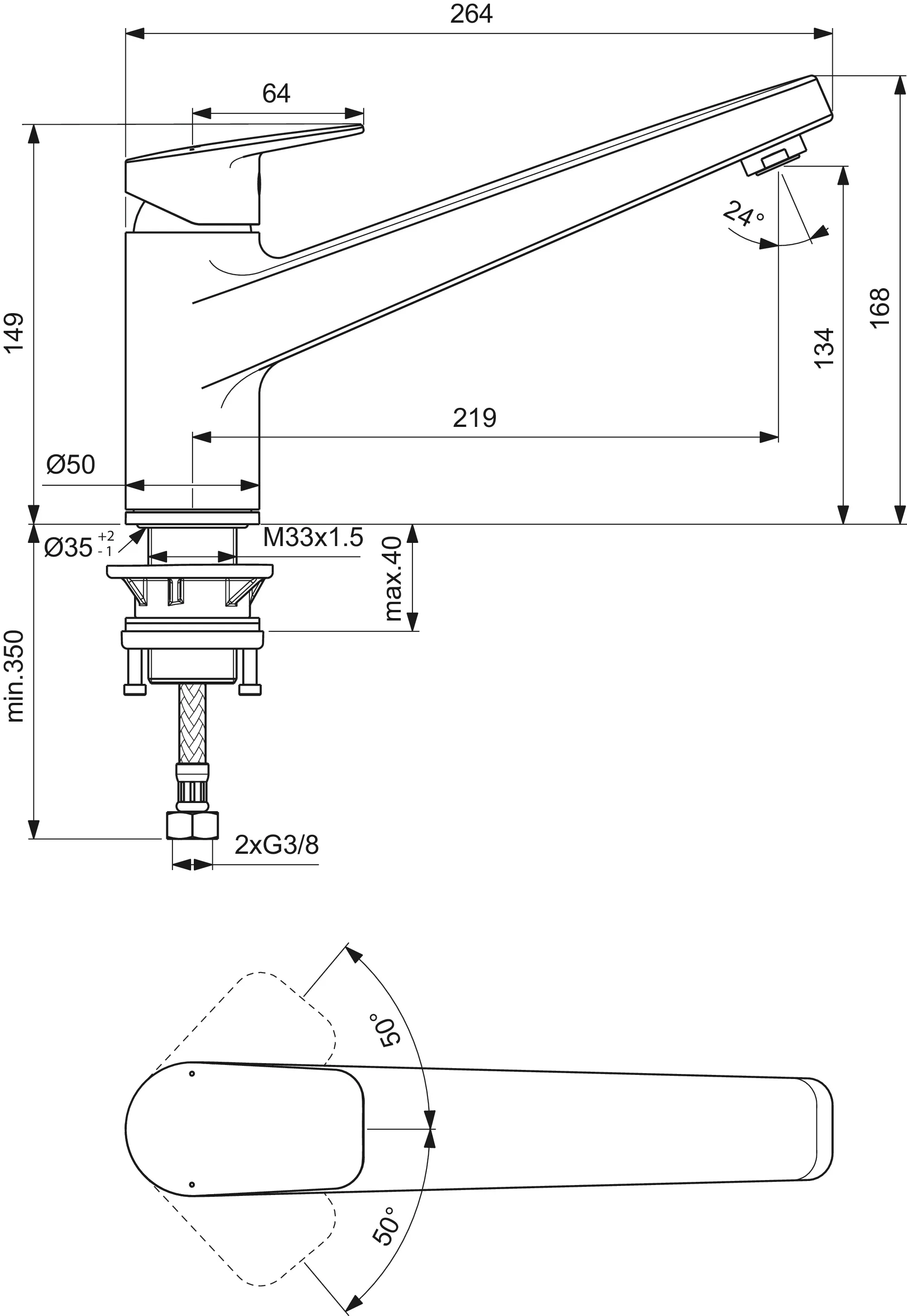Küchenarmatur Ceraplan Ausladung 219mm Chrom Küchenarmatur Ceraplan Ausladung 219mm Chrom