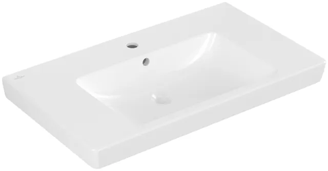Villeroy & Boch Wandwaschtisch „Subway 2.0“ 800 × 475 × 175 mm, für Becken mittig, mit Hahnlochbohrung, Hahnlochposition mittig, mit Hahnlochbank