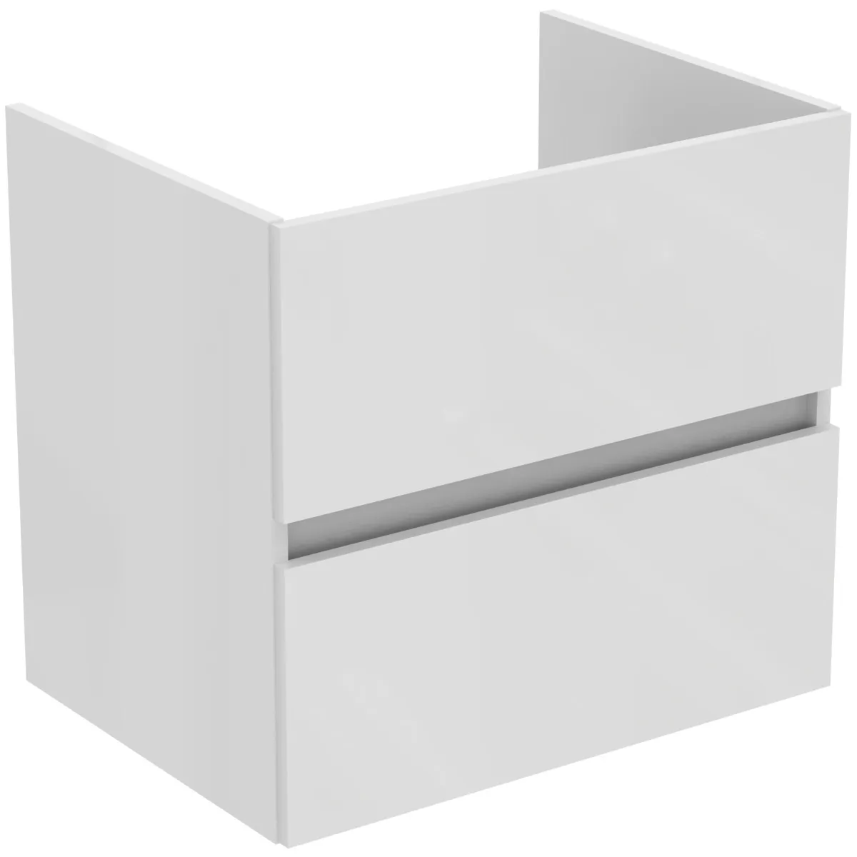 Möbelpaket Eurovit+ mit Waschtisch 61cm Weiß und Unterschrank 60cm 2 Auszüge Hochglanz grau lackiert