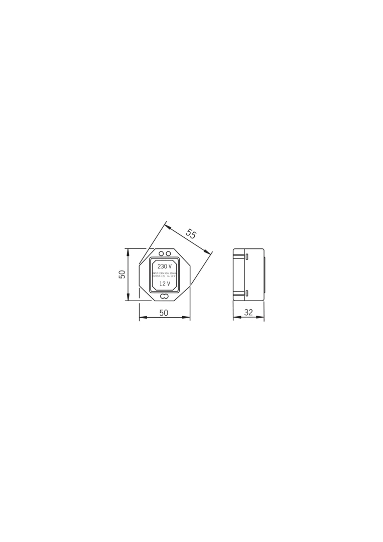 Hansa Transformator Hansa 6499 230⁄12 VDC 1A, Unterputz-Netzteil für berührungslose Armaturen
