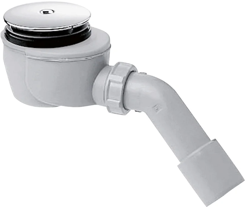 Hansgrohe AXOR Staro Ablaufgarnitur Duschwannen 90 mm, Chrom, Komplettset mit PE-Verschraubung 40/50 mm und Abgangsrohr Ø 50 mm
