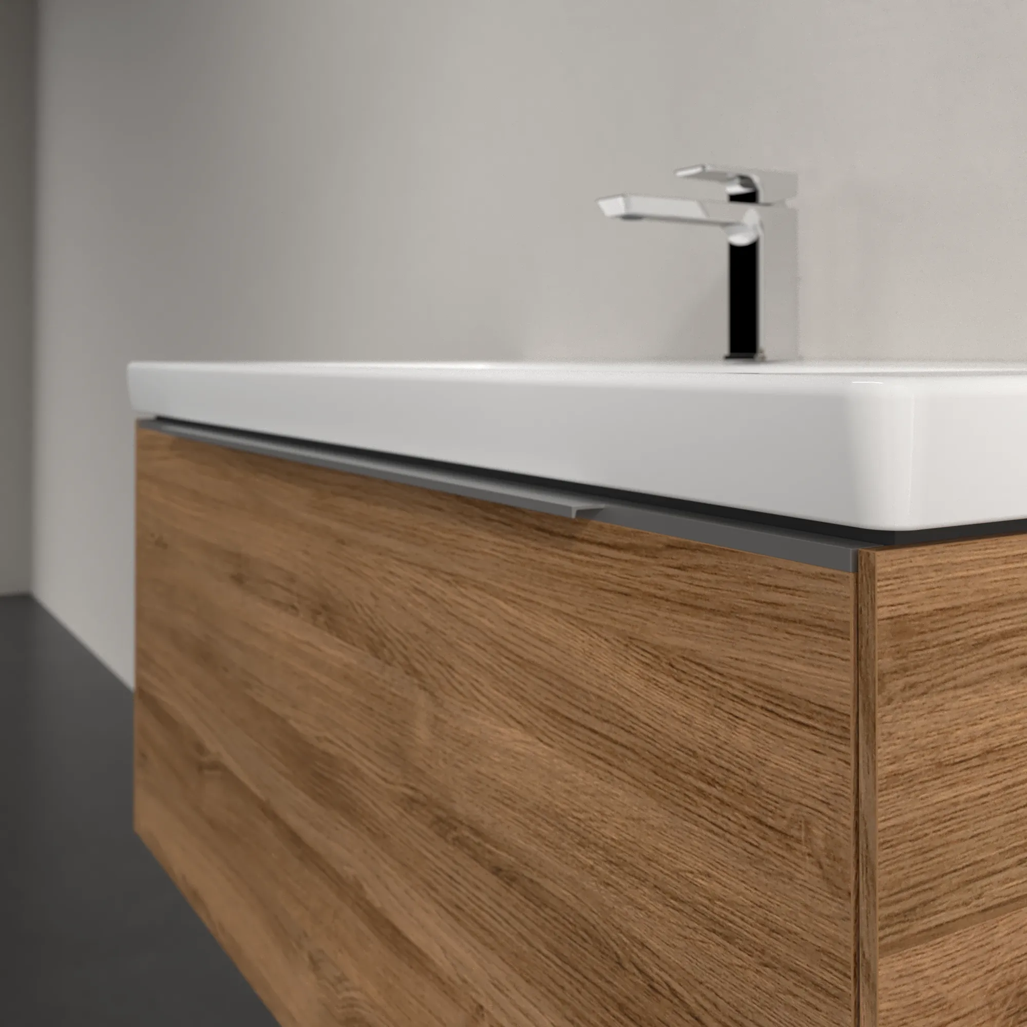 Villeroy & Boch Waschtischunterschrank „Subway 3.0“ für Schrankwaschtisch 973 × 429 × 478 mm Kansas Oak, für Becken mittig