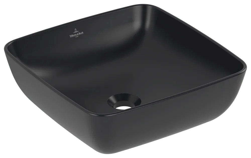 Villeroy & Boch Aufsatzwaschbecken Artis Pure Black CeramicPlus 410x410x130 mm quadratisch matt TitanCeram Classic Villeroy & Boch Aufsatzwaschbecken Artis Pure Black CeramicPlus 410x410x130 mm quadratisch matt TitanCeram Classic