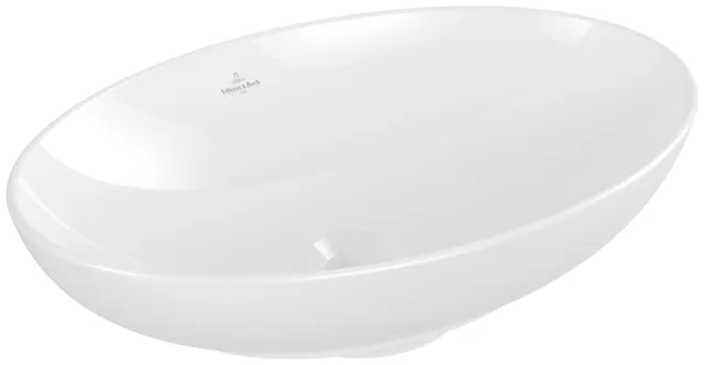 Villeroy & Boch Aufsatzwaschtisch aus TitanCeram „Loop & Friends“ 560 × 380 × 150 mm, ohne Hahnlochbohrung in Weiß Alpin Villeroy & Boch Aufsatzwaschtisch aus TitanCeram „Loop & Friends“ 560 × 380 × 150 mm, ohne Hahnlochbohrung in Weiß Alpin