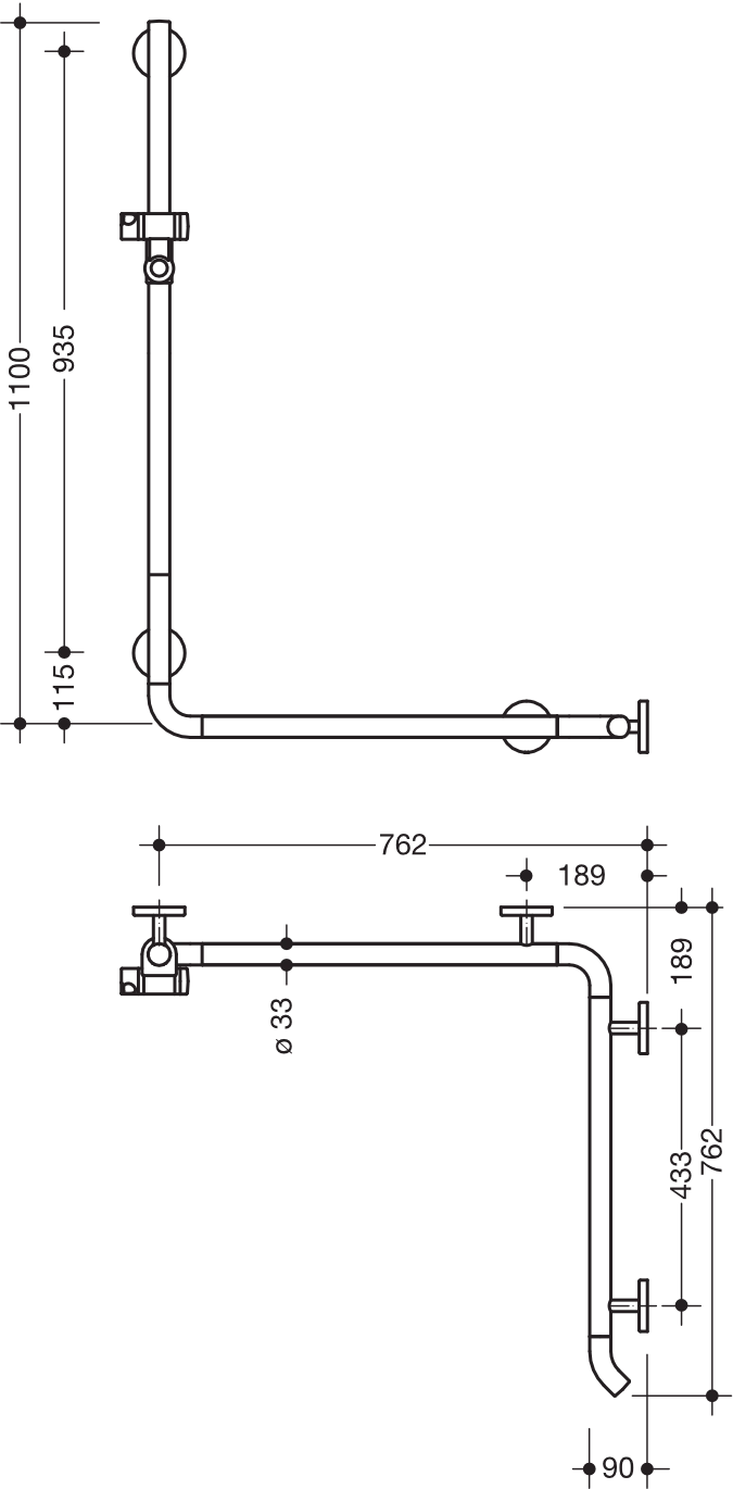 HEWI Haltegriff „System 800K“ in Rubinrot