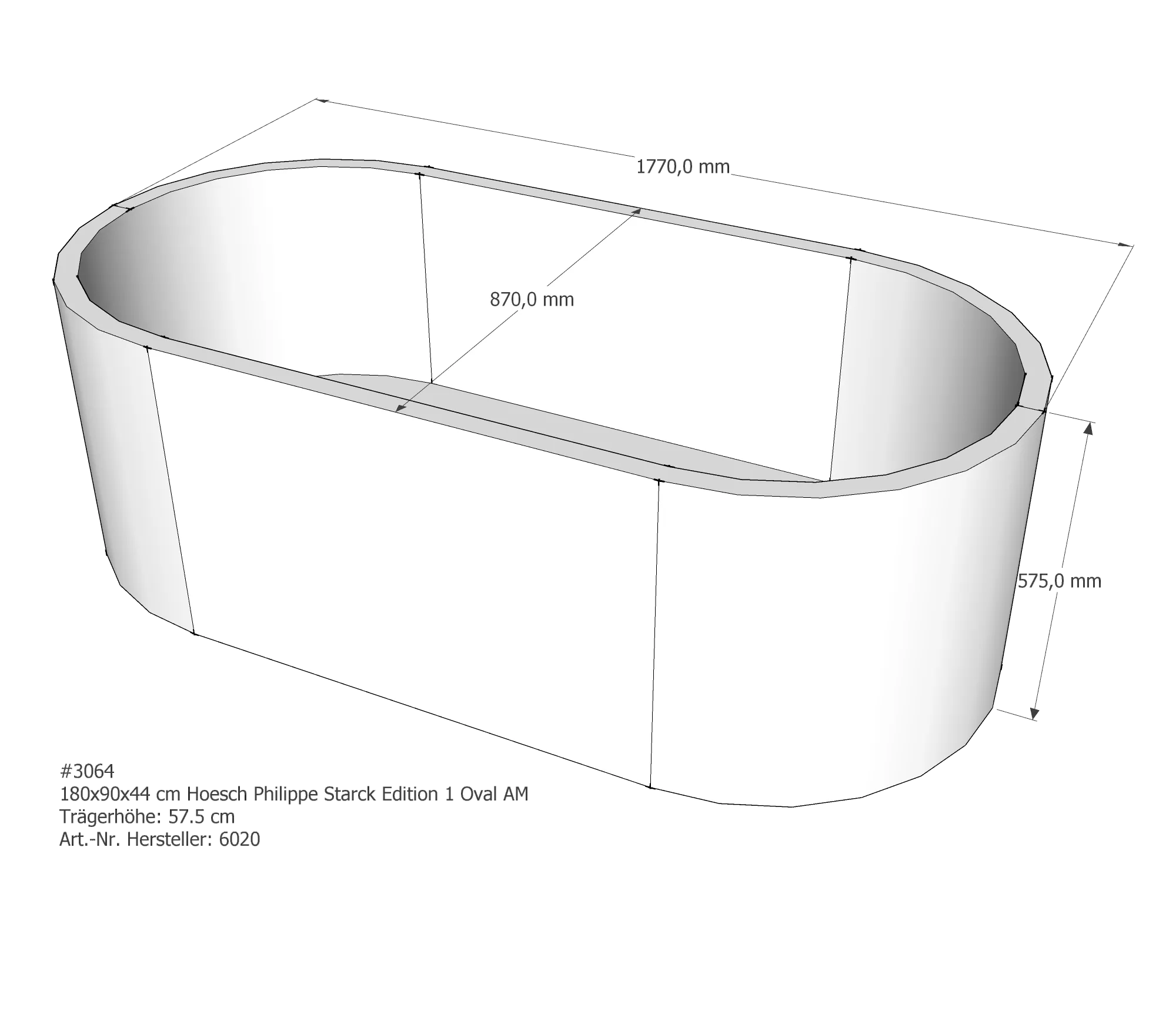 Badewannenträger passend für Hoesch Philippe Starck Edition 1 180 × 90 × 44 cm Badewannenträger passend für Hoesch Philippe Starck Edition 1 180 × 90 × 44 cm