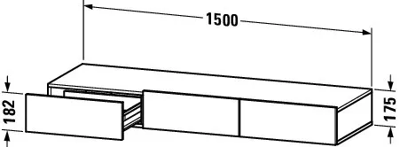 Duravit Schubkastenablage „DuraStyle“ in 150 × 18,2 × 44 cm
