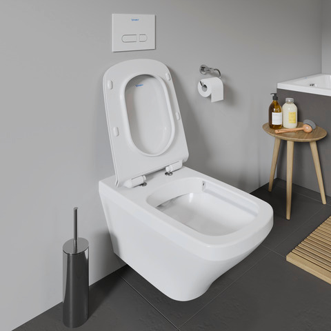 WC-Sitz DuraStyle mit SoftClose Scharniere edelstahl, lang, weiß
