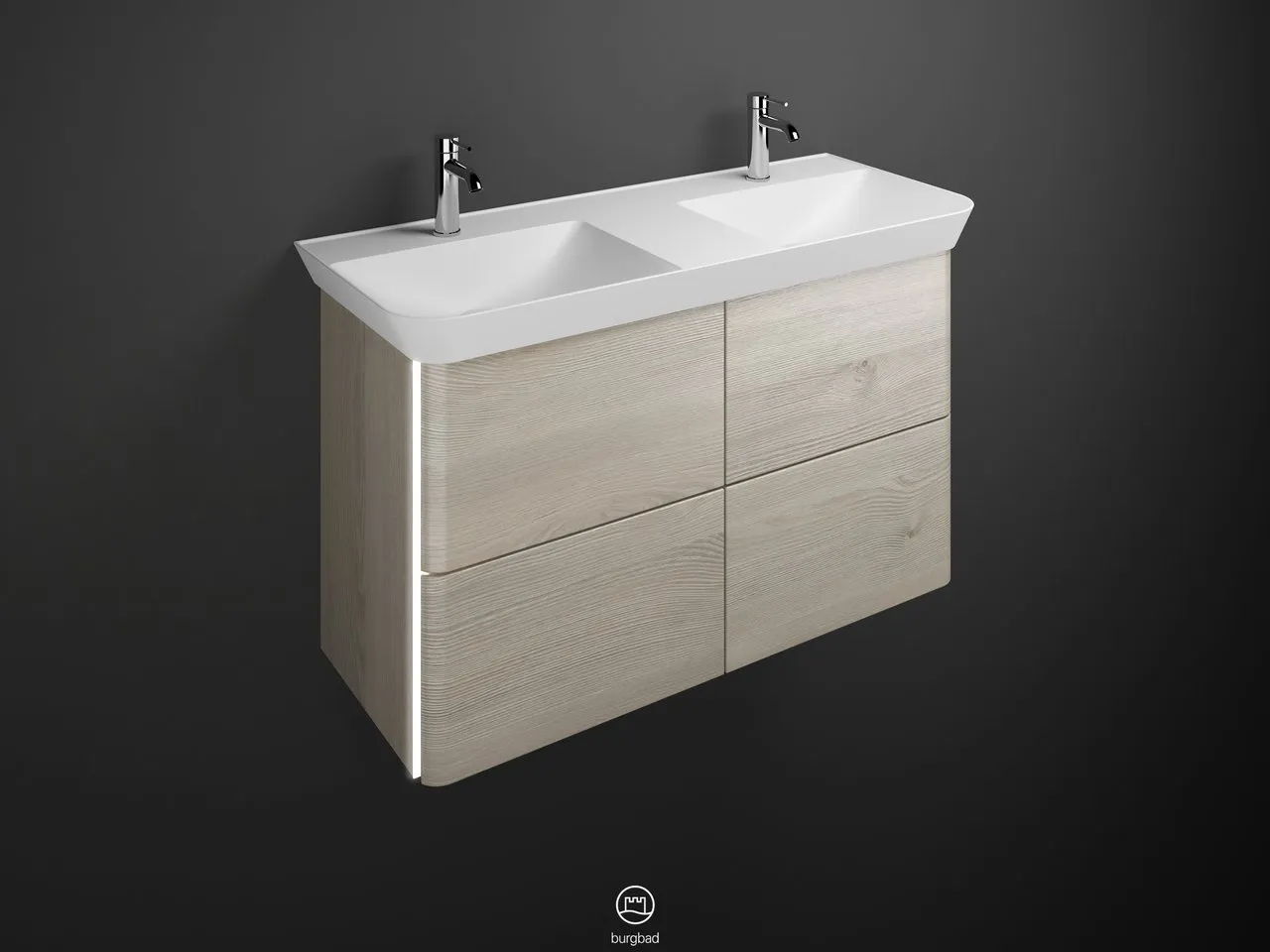 burgbad Waschtischunterschrank „Iveo“ in Eiche Dekor Merino