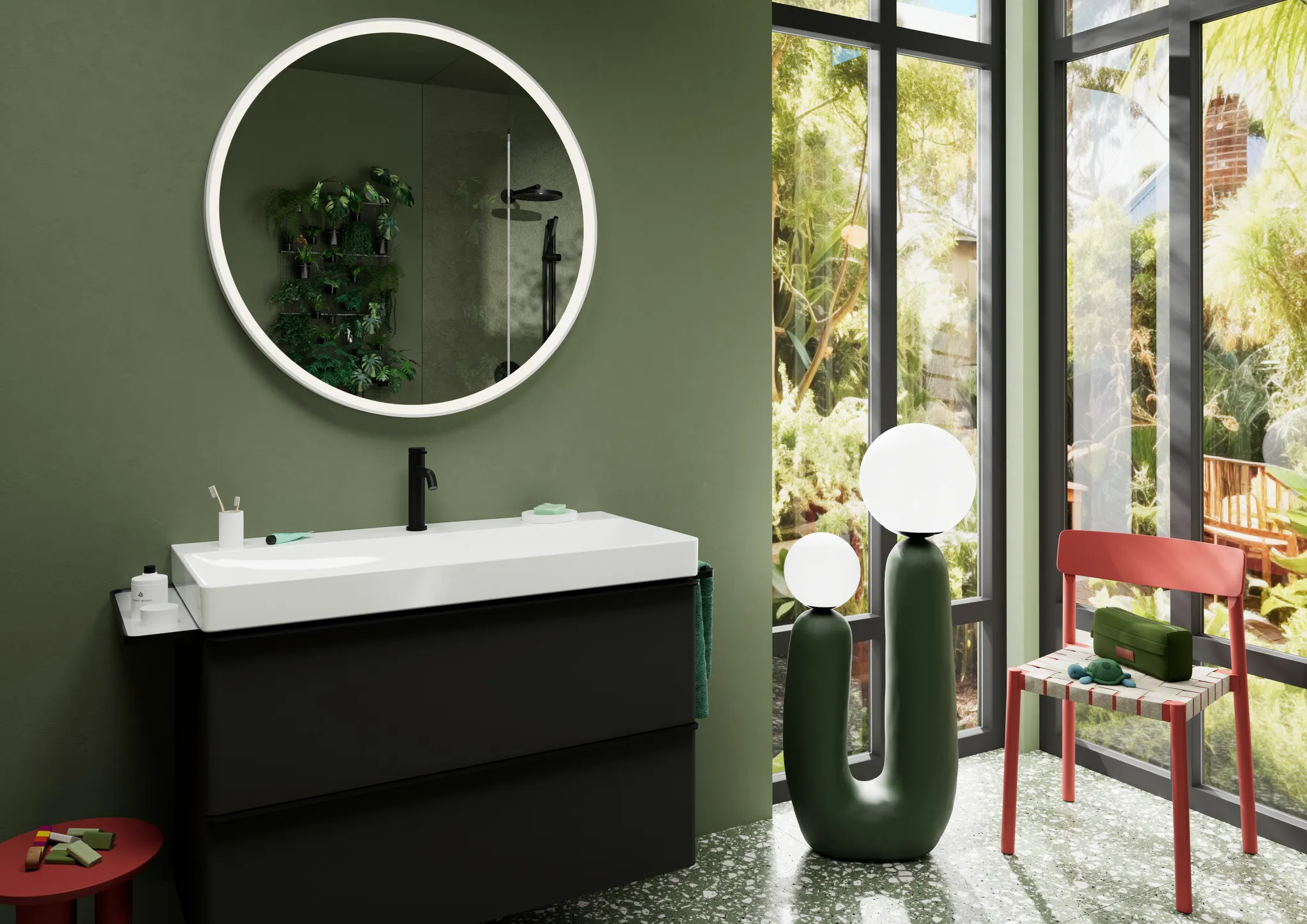 Xarita S Spiegel mit LED-Beleuchtung 900/50 IR Sensor Mattweiß