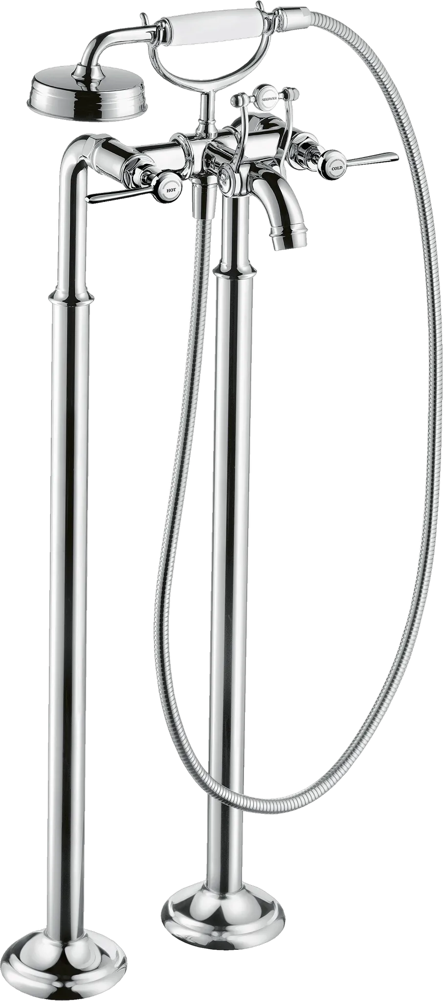 Hansgrohe AXOR Montreux 2-Griff Wannenarmatur bodenstehend, Chrom Hansgrohe AXOR Montreux 2-Griff Wannenarmatur bodenstehend, Chrom