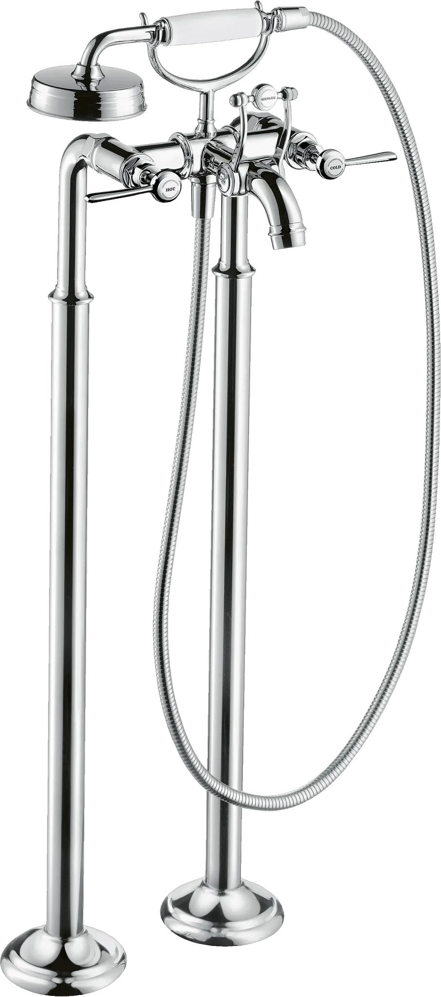 Hansgrohe AXOR Montreux 2-Griff Wannenarmatur bodenstehend, Chrom Hansgrohe AXOR Montreux 2-Griff Wannenarmatur bodenstehend, Chrom