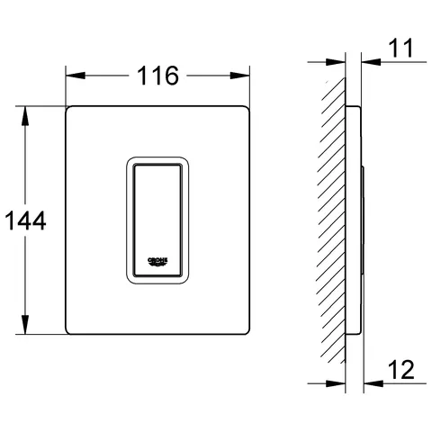 Grohe Skate Cosmopolitan Urinalspüler, Betätigungsplatte, chrom Grohe Skate Cosmopolitan Urinalspüler, Betätigungsplatte, chrom