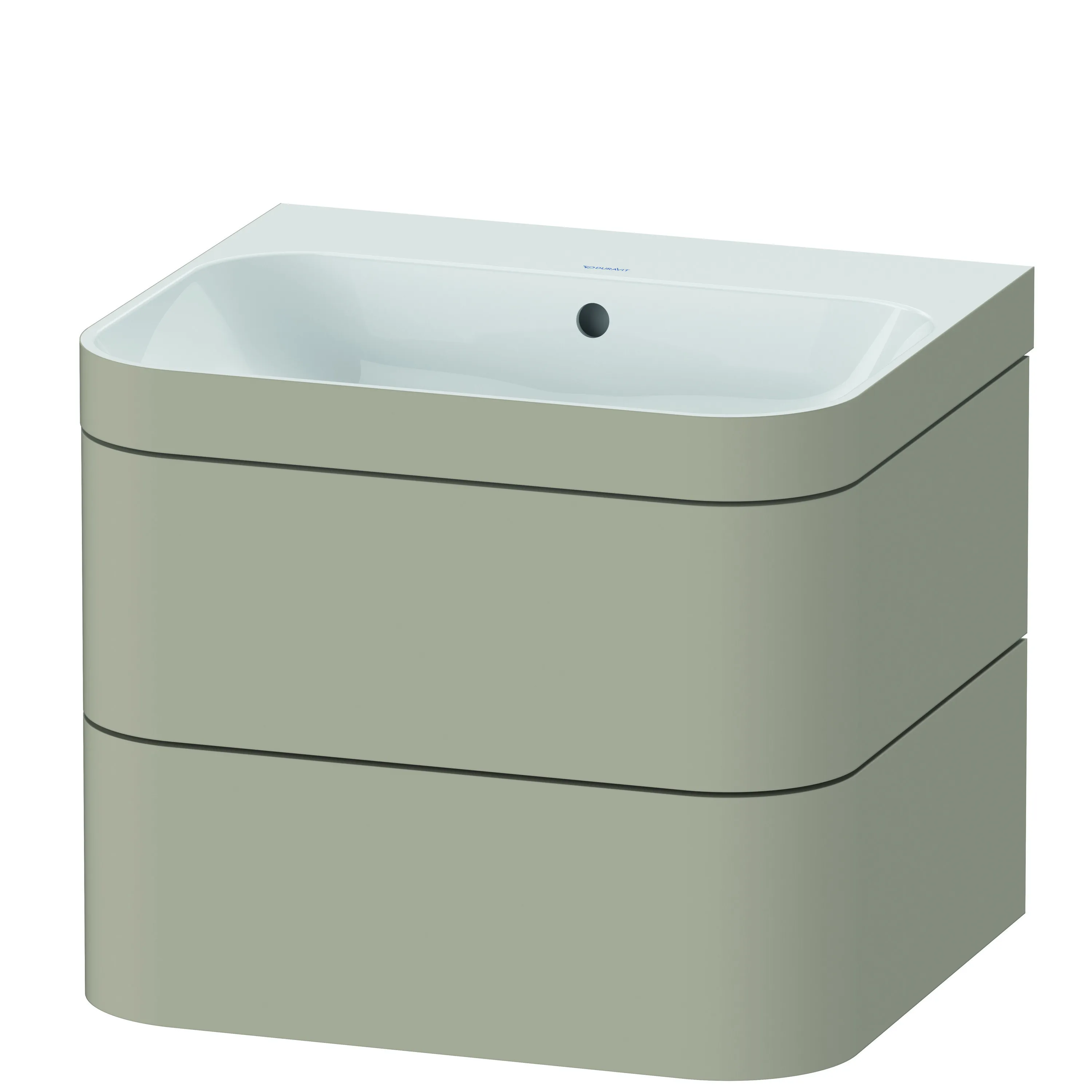 Duravit Waschtischunterschrank c-shaped Set wandhängend „Happy D.2 Plus“ 57,5 × 48 × 49 cm Taupe Seidenmatt