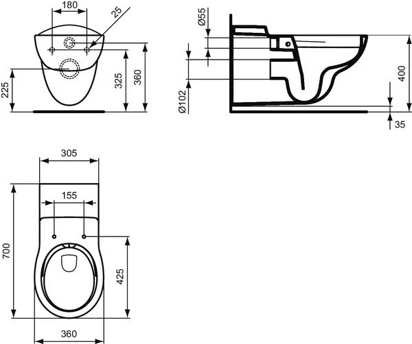 WC „Contour21“ 36 × 40 × 70 cm WC „Contour21“ 36 × 40 × 70 cm