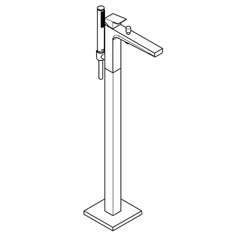Kludi-DECUS Wannenfüll- und Brause-Einhandmischer chrom, Standmontage für freistehende Wannen, DN 15, 545900575