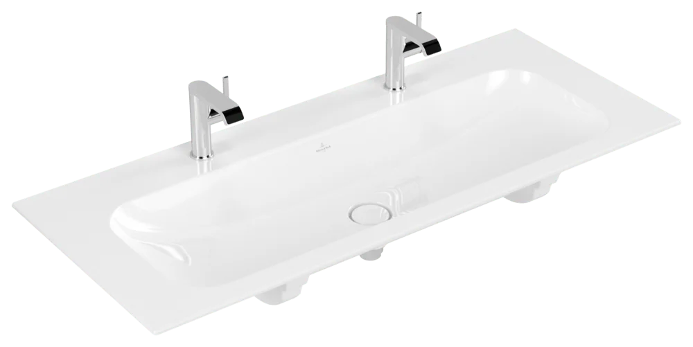 Villeroy & Boch Schrankwaschtisch Finion 4164C1, 1200x500x160 mm, weiß Alpin CeramicPlus, glänzend, für zwei 1-Loch-Armaturen