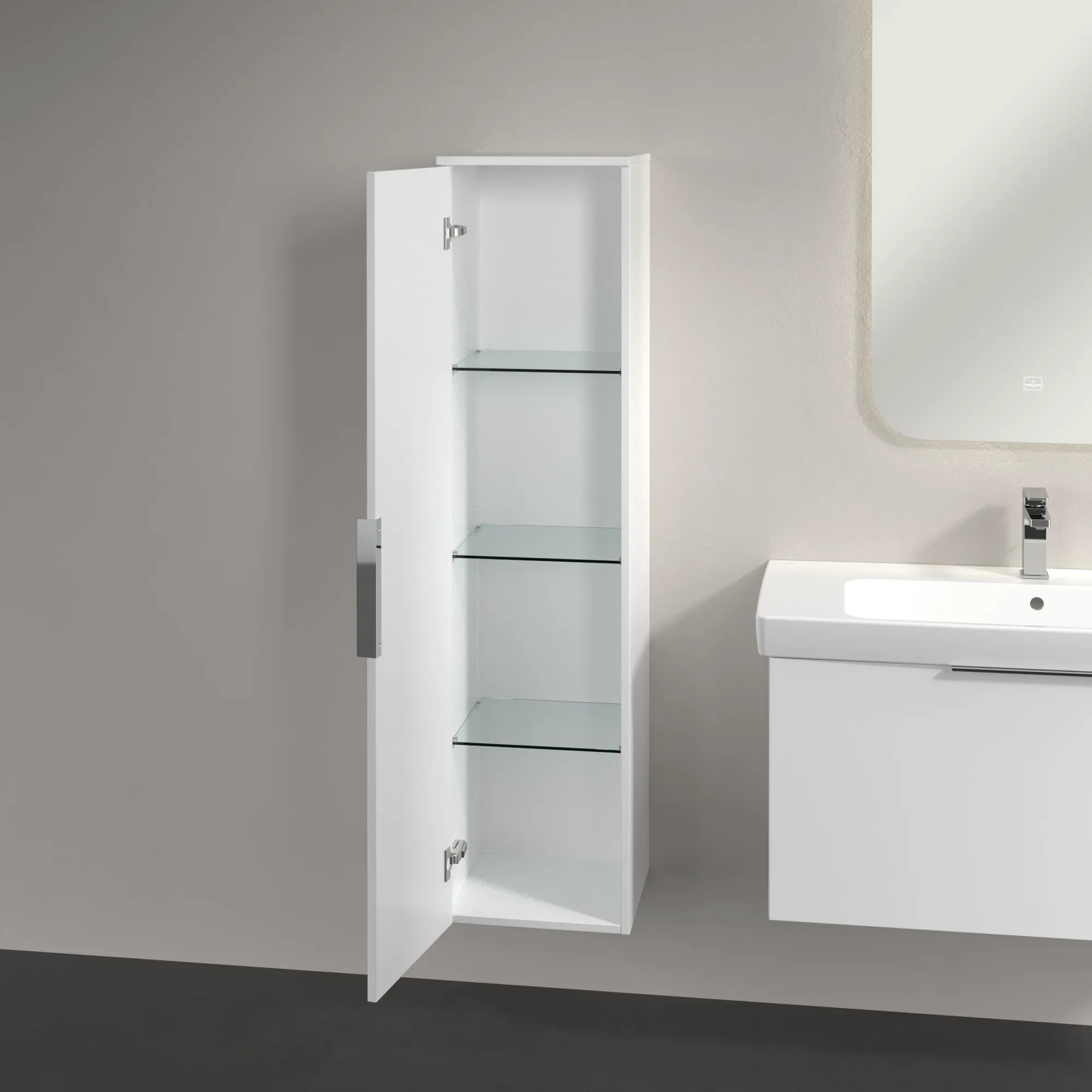 Villeroy & Boch Hochschrank „Architectura“ 35 × 140 cm Weiß Matt, Anschlag links Villeroy & Boch Hochschrank „Architectura“ 35 × 140 cm Weiß Matt, Anschlag links