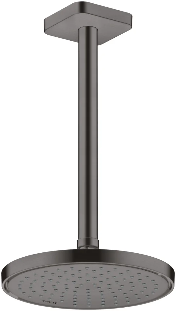 Hansgrohe AXOR ShowerSolutions Kopfbrause 220 1jet EcoSmart+ Brushed Black Chrome, 220 mm, verstellbarer Winkel, abnehmbar zur Reinigung