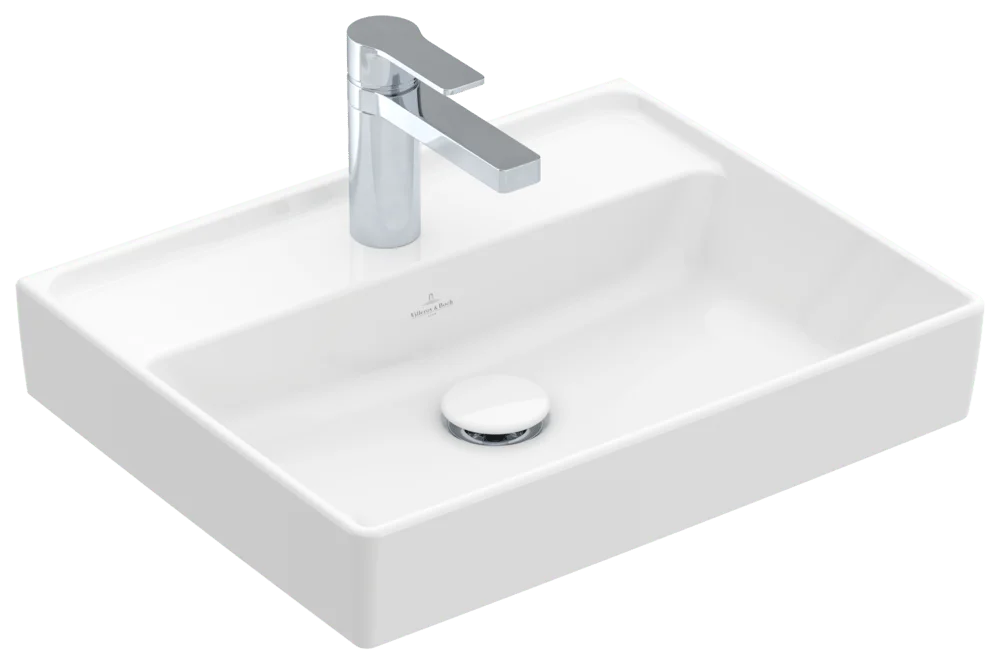 Villeroy & Boch Handwaschbecken Collaro, 500x400x150 mm, weiß Alpin, TitanCeram, 1-Loch-Armatur, Wandmontage