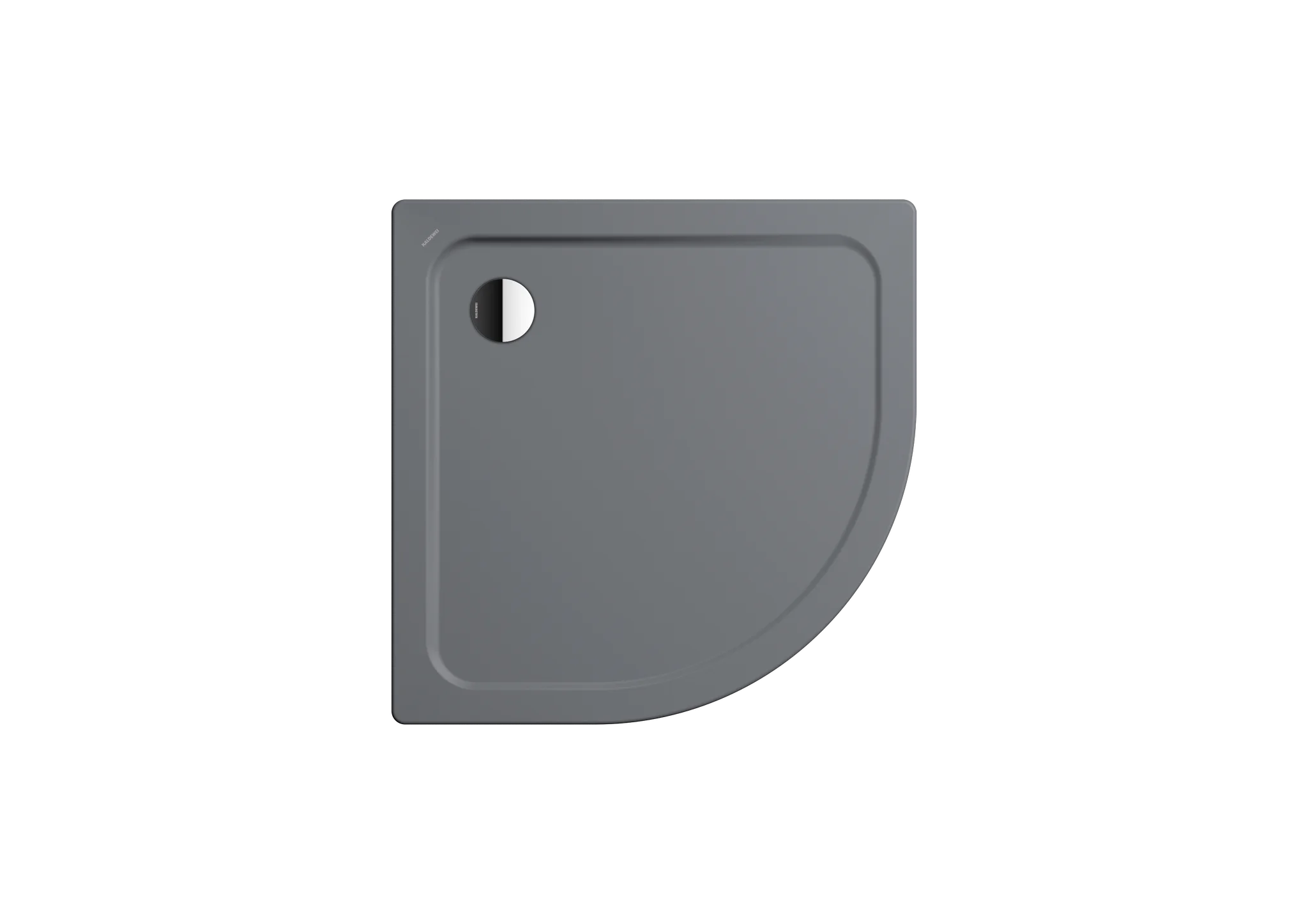 Kaldewei ARRONDO Duschfläche, Viertelkreis, 900x900 mm, cool grey 70, 25 mm tief, Eckablauf