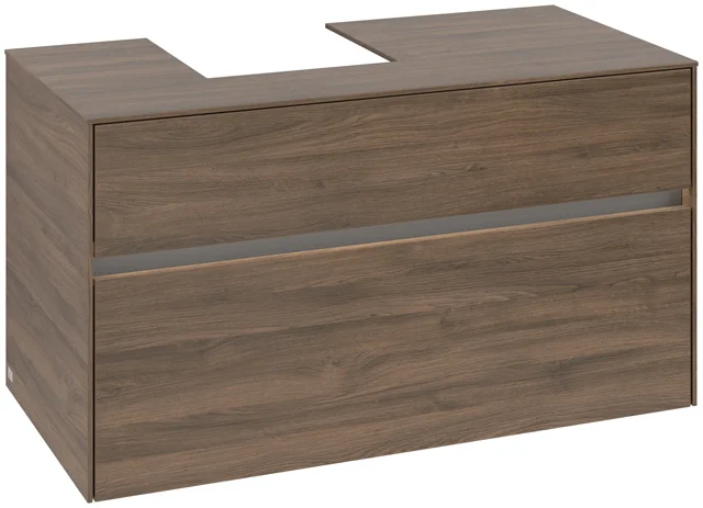 Villeroy & Boch Waschtischunterschrank „Collaro“ 1000 × 548 × 500 mm Arizona Oak, mit Beleuchtung, für Becken links