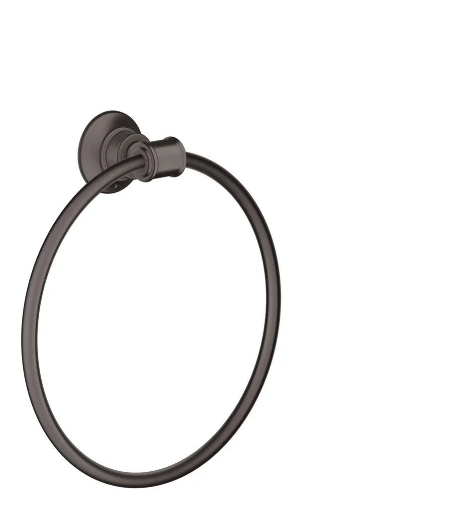 Hansgrohe AXOR Montreux Handtuchring Brushed Black Chrome, schwenkbar, Wandmontage mit verdeckter Befestigung, Bohrloch-Durchmesser 6 mm, Bohrabstand 35 mm Hansgrohe AXOR Montreux Handtuchring Brushed Black Chrome, schwenkbar, Wandmontage mit verdeckter Befestigung, Bohrloch-Durchmesser 6 mm, Bohrabstand 35 mm