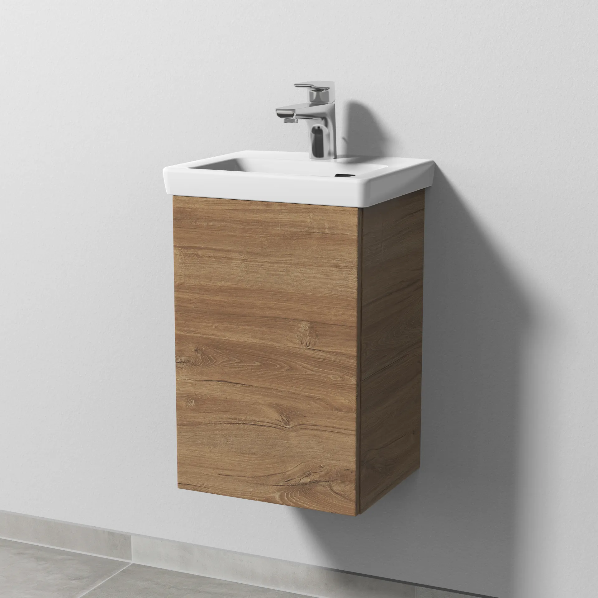 Sanipa Waschtischunterschrank „3way“ 335 × 517 × 293 mm in Eiche Kansas, Anschlag links