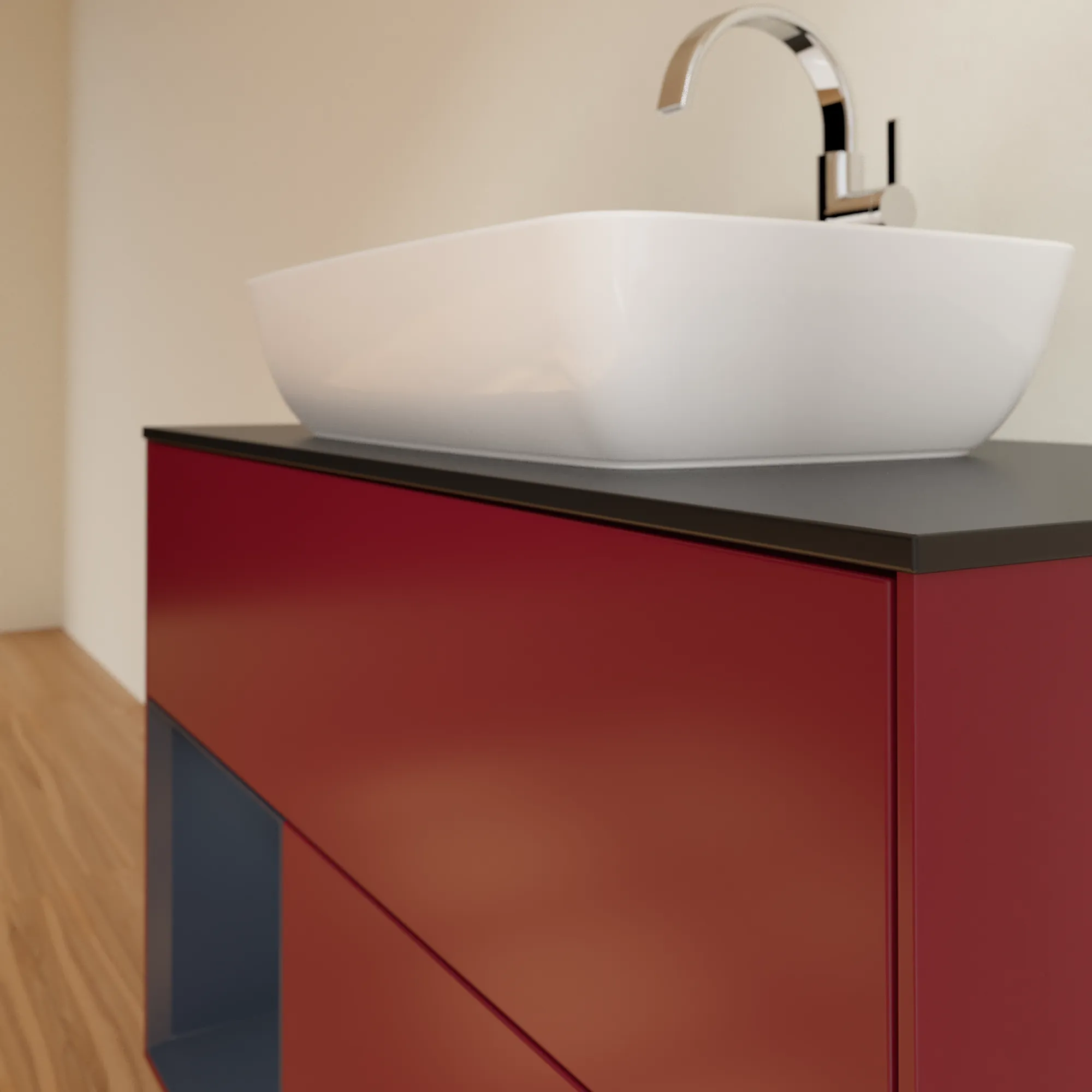 Villeroy & Boch Waschtischunterschrank „Finion“ für Schrankwaschtisch 1000 × 603 × 501 mm Peony Matt Lacquer, für Becken mittig Villeroy & Boch Waschtischunterschrank „Finion“ für Schrankwaschtisch 1000 × 603 × 501 mm Peony Matt Lacquer, für Becken mittig