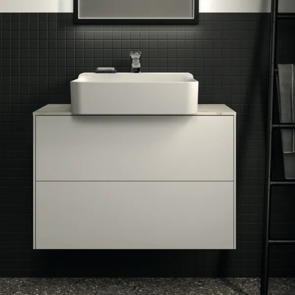 Waschtischplatte Conca, aus Keramik, 802x373x6mm, Marmor Noir Desir Waschtischplatte Conca, aus Keramik, 802x373x6mm, Marmor Noir Desir