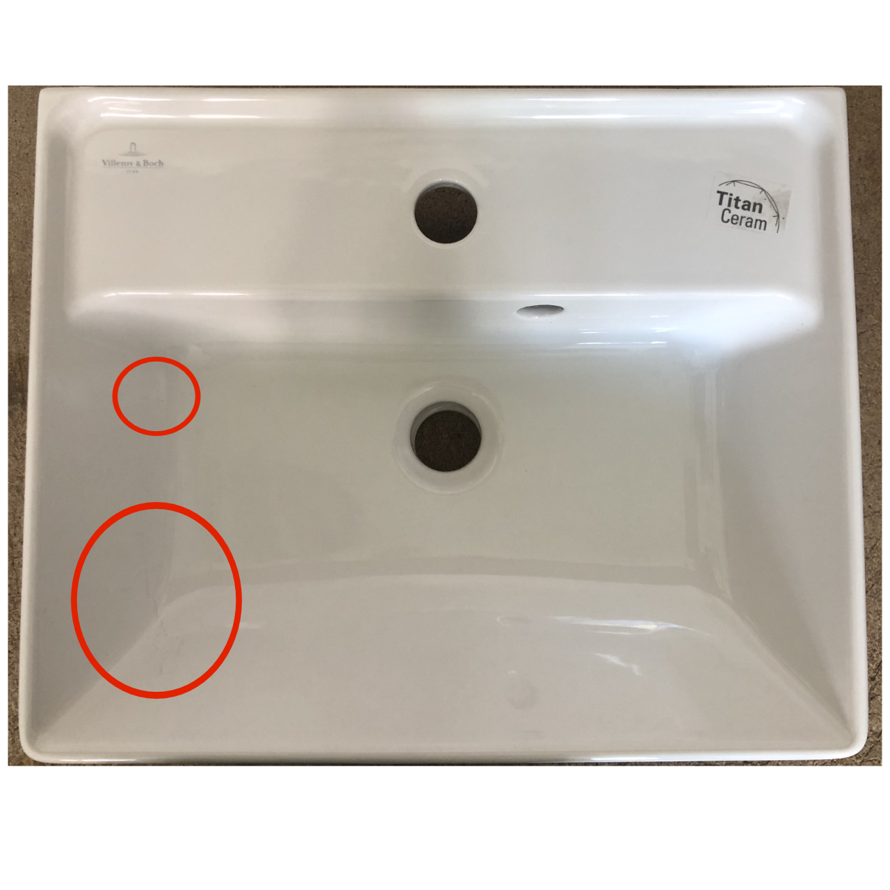 Handwaschbecken „Collaro“, mit Überlauf, mit Hahnlochbohrung 45 × 37 cm - B-Ware Abverkauf 43344501 Handwaschbecken „Collaro“, mit Überlauf, mit Hahnlochbohrung 45 × 37 cm - B-Ware Abverkauf 43344501