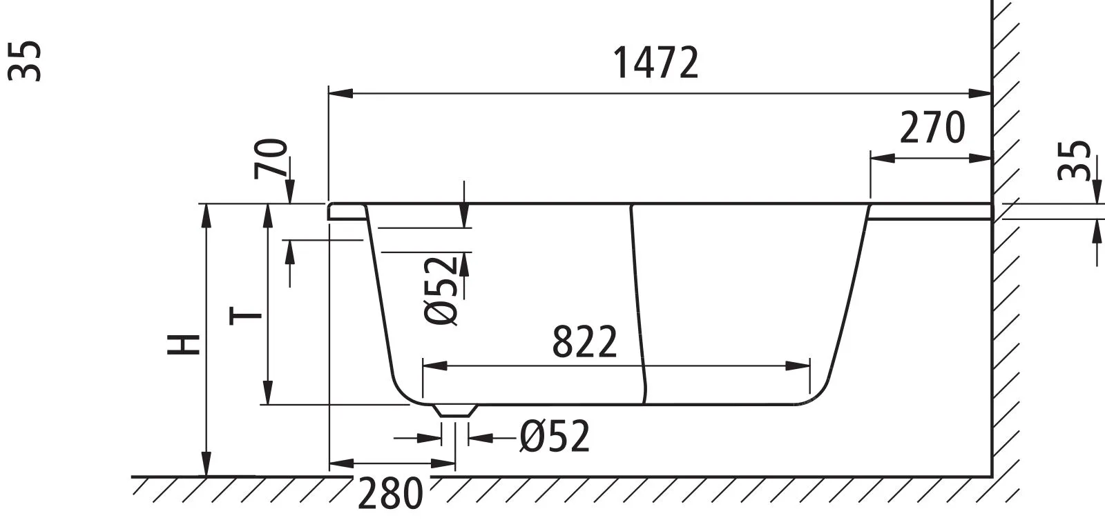 Kermi Duschdesign LIVORO VL1 Eckbadewanne weiß 1450x2041 mm, Tiefe ca. 450 mm, Einbauhöhe 600-650 mm