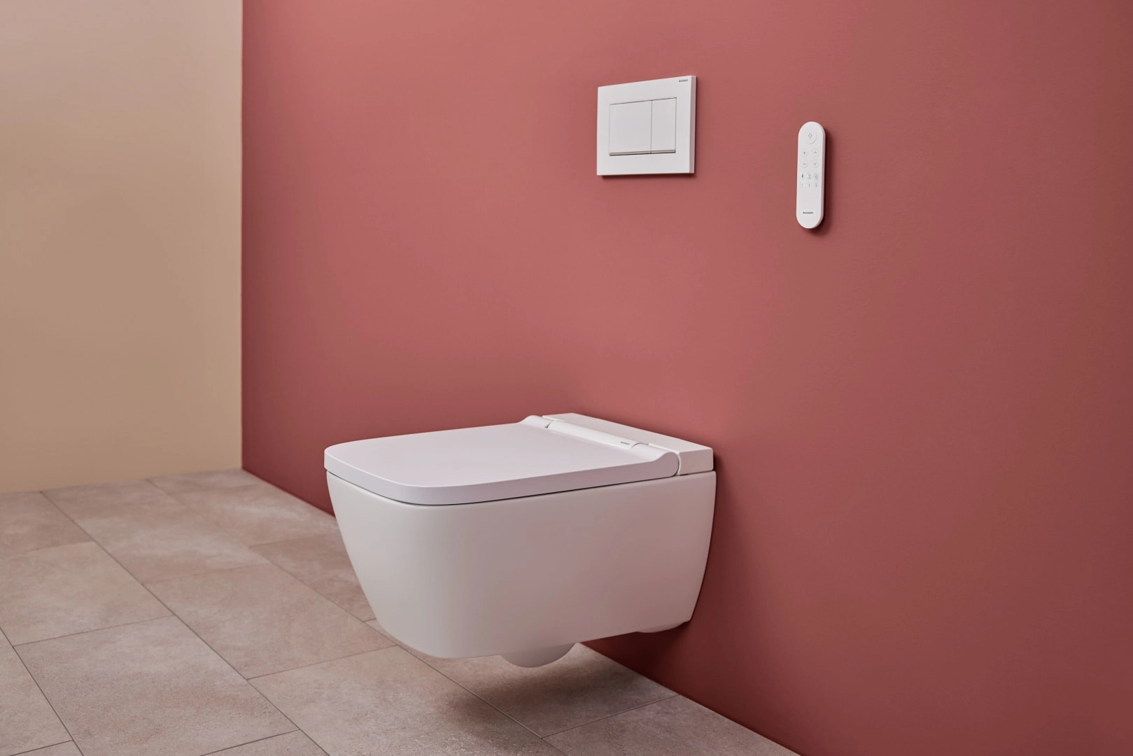 Geberit Wand-Dusch-WC Komplettanlage AquaClean „Sela Square“ 375 × 400 × 570 mm in weiß alpin, Befestigung sichtbar, ohne Spülrand