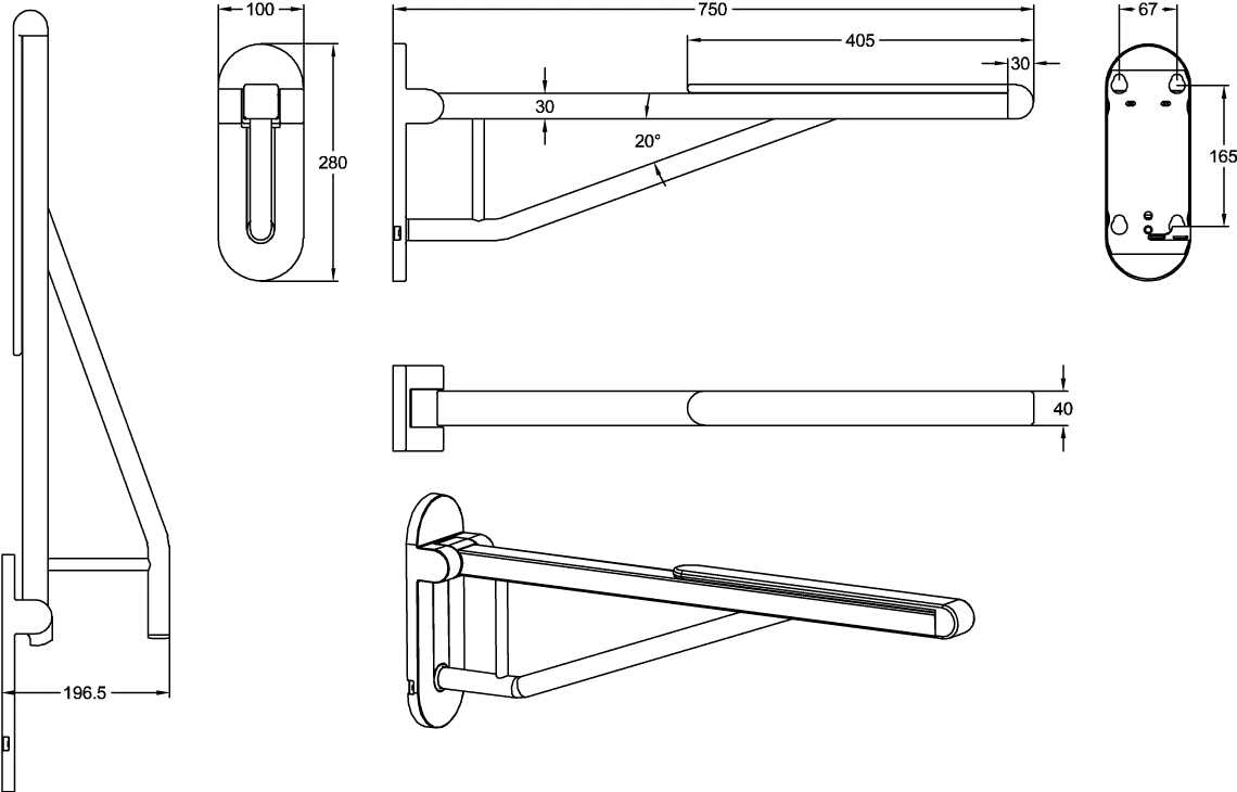 Villeroy & Boch Klappgriff „ViCare Design“ in verchromt Villeroy & Boch Klappgriff „ViCare Design“ in verchromt